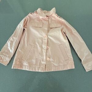 Little Girl Gap Size S (6-7) Light Pink Tench Coat 100% Cotton Button Pockets